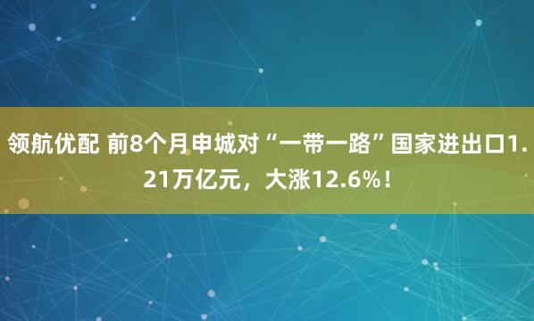 领航优配 前8个月申城对“一带一路”国家进出口1.21万亿元,大涨12.6%!